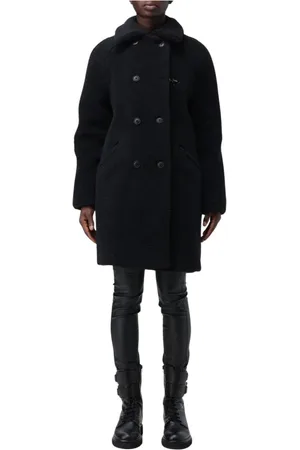 FAY Kappa, Dam, S, Svart Shearling DoubleBreasted Coat