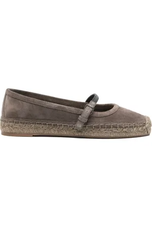 Brunello Cucinelli Skor, Dam, 38 EU, Jute, Taupe Brun Platta Skor med Sidospänne