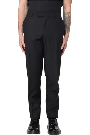 LARDINI Byxor, Herr, M, Elegant Svart Straight-Leg Byxor