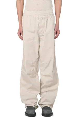 Burberry Byxor, Herr, M, Stiliga Ivory Loose Fit Byxor