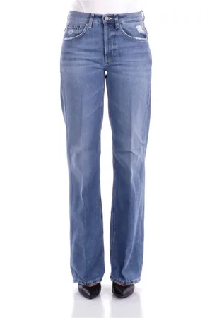Dondup Jeans, Dam, W26, Bomull, Blå Jeans med Logga och Fickor