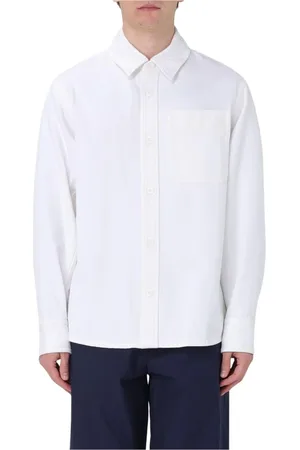 A.P.C. Skjorta, Herr, L, Bomull, Beige Långärmad Skjorta för Män