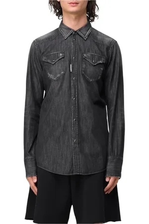 Dsquared2 Skjorta, Herr, M, Denim, Klassisk Westernstyle Denim Skjorta