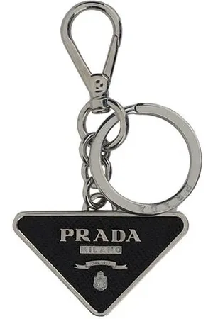 Prada Accessoarer, Herr, ONE Size, Nyckelring med karbinhake och ingraverad logotyp