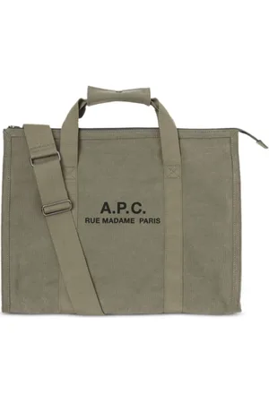 A.P.C. Väska, Herr, ONE Size, Bomull, Khaki Grön Canvas Toteväska
