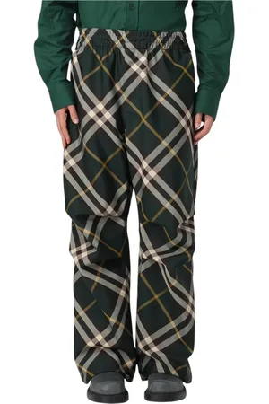 Burberry Byxor, Herr, M, Grön Rutig Avslappnad Passform Byxor