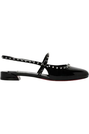 Christian Louboutin Skor, Dam, 36 1/2 EU, Läder, Studded Slingback Flats