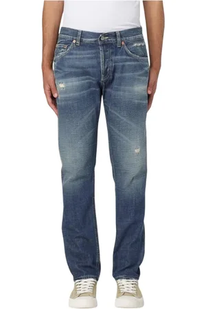 Dondup Jeans, Herr, W34, Denim, Modern Distressed Denim Jeans