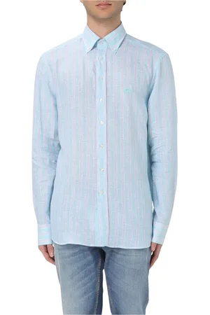Etro Skjorta, Herr, 3Xl, Linne, Lyxig Randig Skjorta