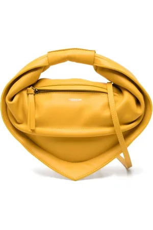 Federico Cina Väska, Dam, ONE Size, Läder, Gul läder tote väska