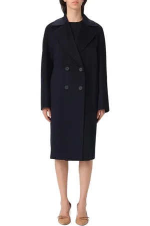 Max Mara Kappa, Dam, XS, Elegant Ullrock i Blå