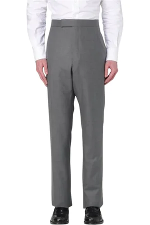 Thom Browne Byxor, Herr, 2Xl, Grå Straight-Leg Byxor