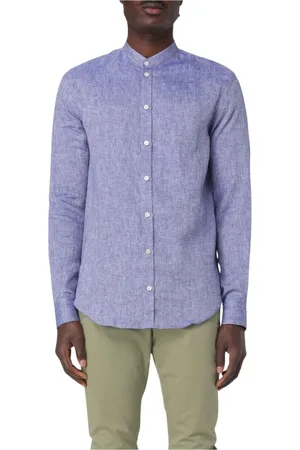 Emporio Armani Skjorta, Herr, S, Linne, Mandarinkrage Linnesskjorta Långärmad