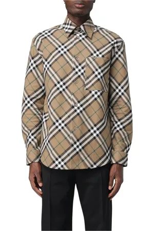 Burberry Skjorta, Herr, L, Bomull, Multifärgad Långärmad Bomullsskjorta