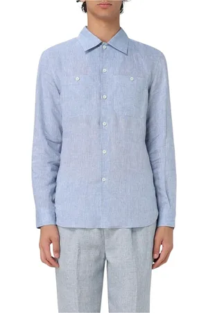 Brunello Cucinelli Skjorta, Herr, XL, Elegant Blå Button-Up Skjorta