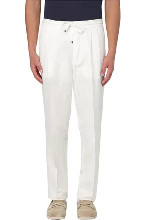 Brunello Cucinelli Byxor, Herr, L, Linne, Blå Linne Casual Byxor