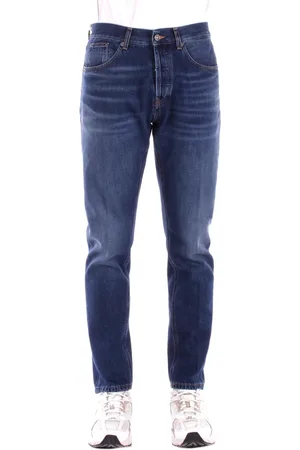 Dondup Jeans, Herr, W32, Bomull, Blå Logo Jeans Regular Fit
