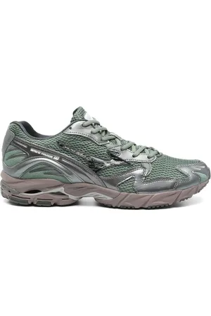 Mizuno Skor, Herr, 42 EU, Grön Snörad Sneaker med Gummisula