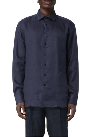 Etro Skjorta, Herr, 3Xl, Linne, Klassisk Vit Långärmad Skjorta