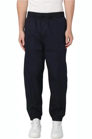 Armani Exchange Byxor, Herr, W32, Bomull, Blå Avslappnade Byxor Modern Passform
