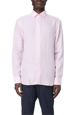 Etro Skjorta, Herr, 4Xl, Linne, Rosa Långärmad Skjorta