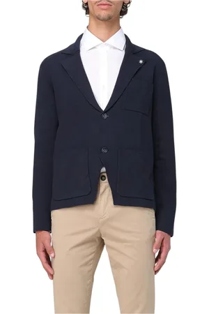 Manuel Ritz Jacka, Herr, XL, Bomull, Blå Blazer med Kavajslag