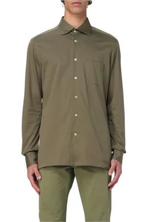 Kiton Skjorta, Herr, 3Xl, Klassisk Grön Tröja för Män
