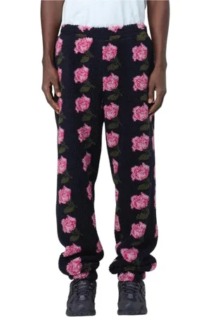 Msgm Byxor, Herr, M, Polyester, Färgglada Blommiga Fleecebyxor