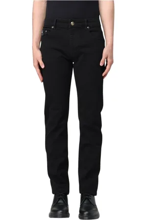 VERSACE Jeans, Herr, W32, Bomull, Svarta Straight Leg Jeans för Män