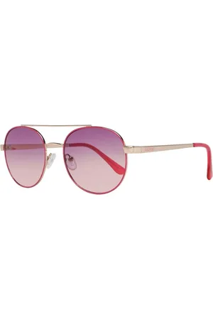Guess Accessoarer, Dam, ONE Size, Rosa Aviator Solglasögon med Gradientglas