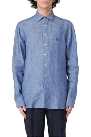 Etro Skjorta, Herr, 4Xl, Linne, Klassisk Vit Långärmad Skjorta