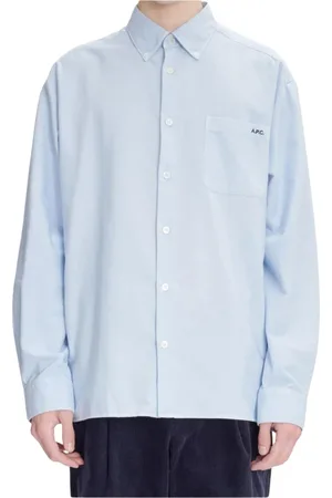 A.P.C. Skjorta, Herr, L, Bomull, Grön Oxford Skjorta Regular Fit