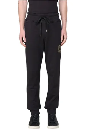 VERSACE Byxor, Herr, S, Svarta Designer Straight-Leg Byxor