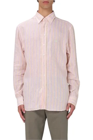Etro Skjorta, Herr, 4Xl, Linne, Randig Linneskjorta