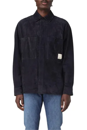 Emporio Armani Jacka, Herr, XL, Mocka, Blå Mocka Patch Blazer