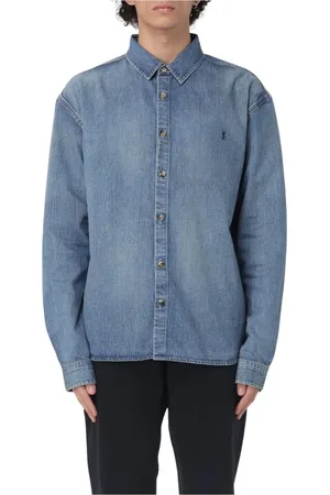 Saint Laurent Skjorta, Herr, M, Denim, Denim Casual Skjorta