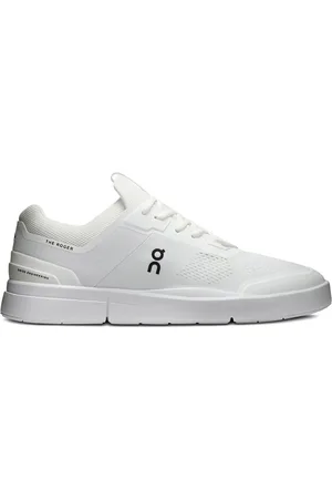 On Running Skor, Herr, 44 EU, Vit Snörad Sneaker med Reflekterande Detaljer