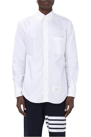 Thom Browne Skjorta, Herr, S, Bomull, Vit Långärmad Casual Skjorta