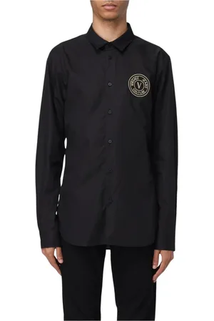 VERSACE Skjorta, Herr, 2Xl, Bomull, Lyxig Guldskjorta