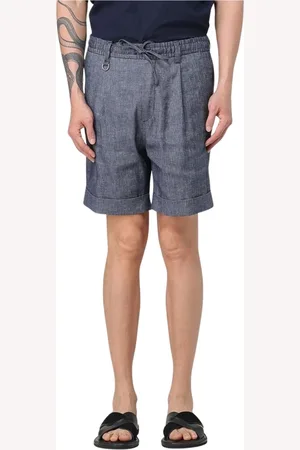 Paolo Pecora Shorts, Herr, XL, Bomull, Blå Casual Shorts med sidfickor