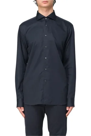 corneliani Skjorta, Herr, XL, Bomull, Blå Slim Fit Skjorta