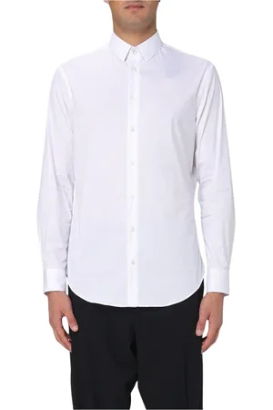 Giorgio Armani Skjorta, Herr, L, Bomull, Vit Långärmad Skjorta