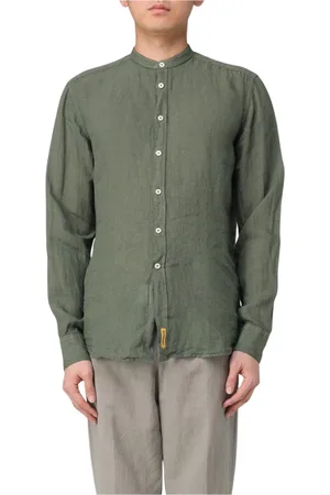 B.D.BAGGIES Skjorta, Herr, 2Xl, Linne, Vit Linne Mandarin Krage Skjorta