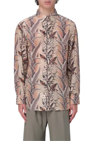Etro Skjorta, Herr, M, Blå Blommig Sidenskjorta