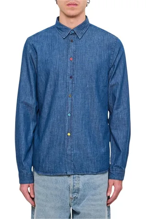 Paul Smith Skjorta, Herr, M, Denim, Multifärgad Denim Skjorta med Knappar