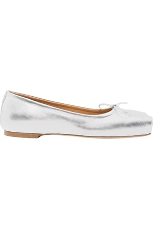 Aeyde Skor, Dam, 36 EU, Läder, Silver Ballet Flats