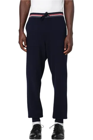 Thom Browne Byxor, Herr, XL, Blå Avslappnad Passform Sweatpants