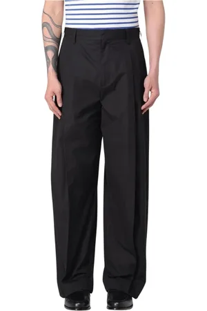 Marni Byxor, Herr, M, Bomull, Svarta Wide Leg Byxor för Män