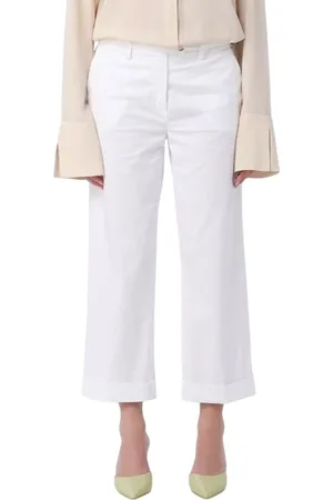 RE-HASH Byxor, Dam, W31, Vita Wide-Leg Cropped Byxor