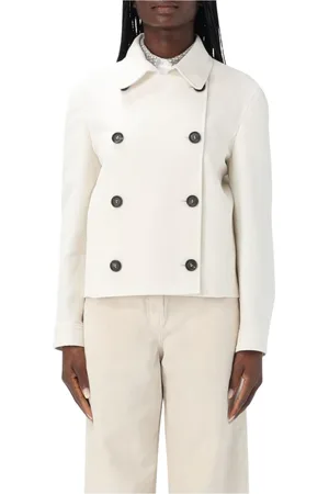 Brunello Cucinelli Jacka, Dam, S, Vit Dubbelknäppt Peacoat